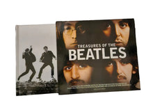 Two books on a white background, one featuring a silhouette of a person and the other titled 'Treasures of the Beatles'.
