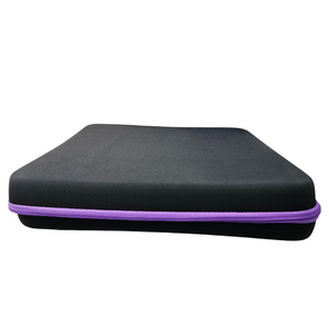 Black 12" Vinyl LP Storage Carrying Case with Purple Zipper