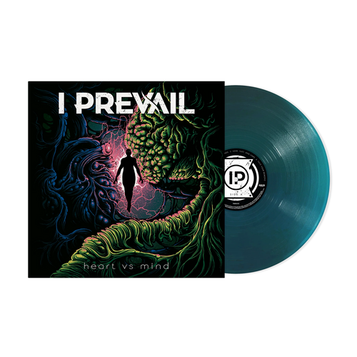 the album cover for I Prevail - Heart vs Mind (10th Anniversary Edition) [Sea Blue Vinyl ]