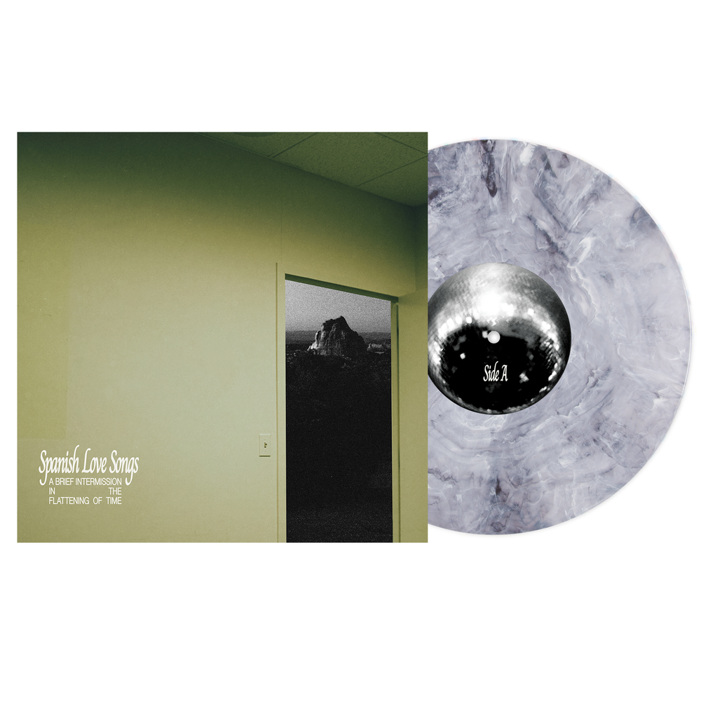 the album cover for Spanish Love Songs - A Brief Intermission In The Flattening Of Time [Indie Exclusive Salt n Peppa Marble LP]
