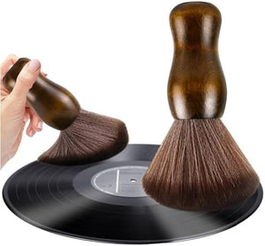 Wooden Dust-Off Artificial Fiber Record Cleaning Brush