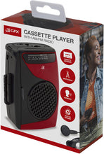 GPX CAS337 Portable Cassette Player (Red / Black)