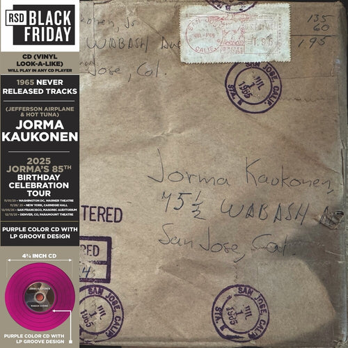 the album cover for Jorma Kaukonen - Wabash Avenue: 1965 Never Released Tracks [RSD Black Friday 2025]
