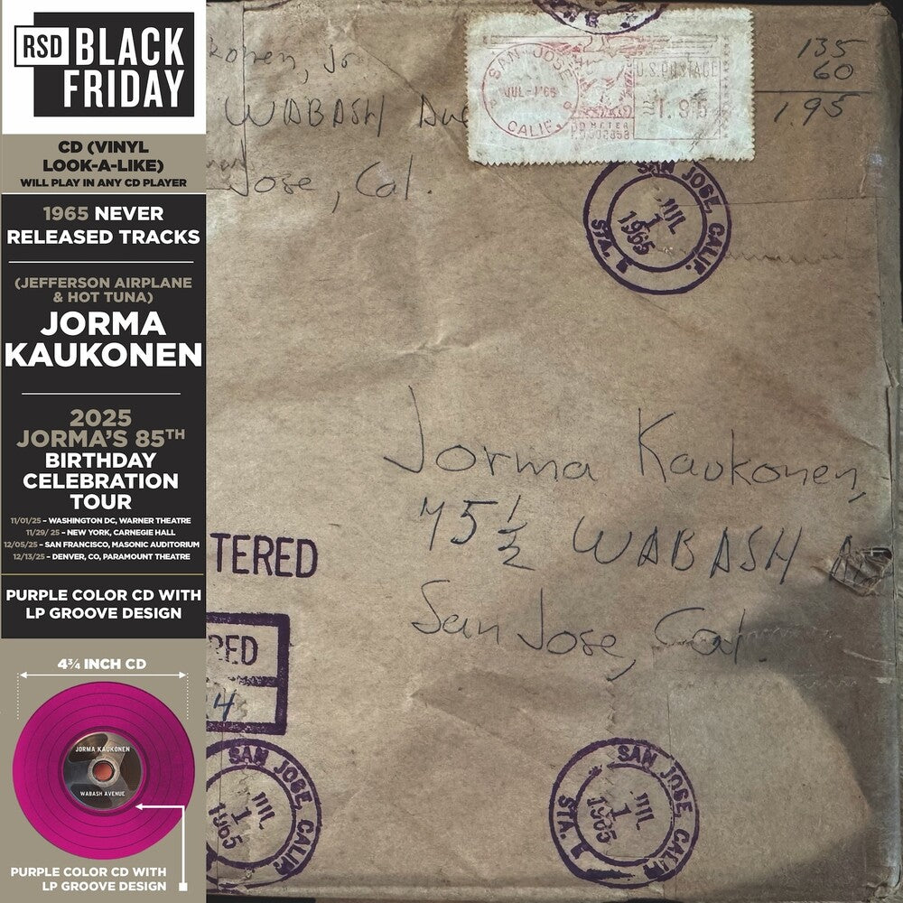 the album cover for Jorma Kaukonen - Wabash Avenue: 1965 Never Released Tracks [RSD Black Friday 2025]