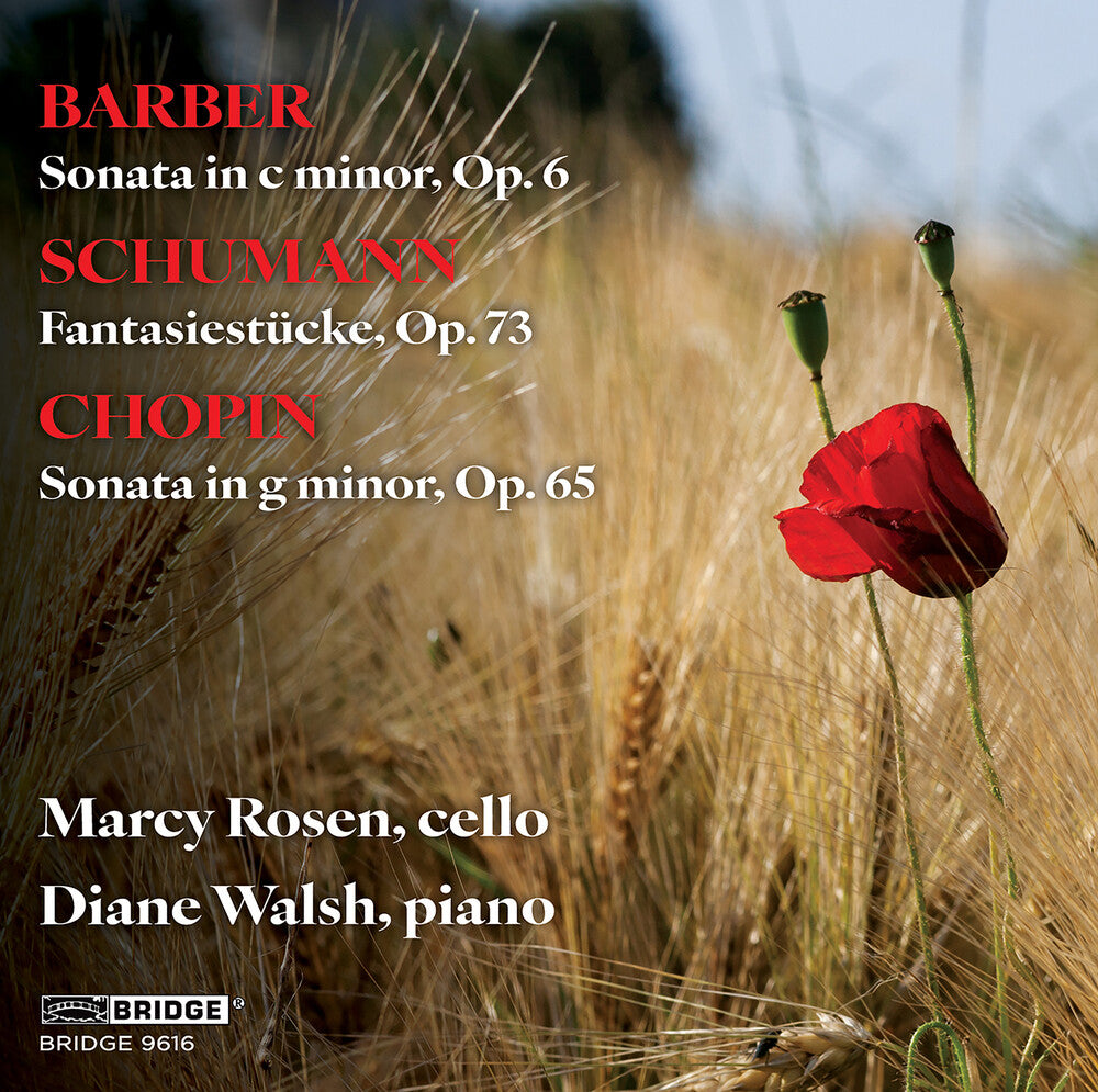 Pre-Order: Marcy Rosen * Barber Schumann & Chopin: Music For Vc & Piano [New CD]