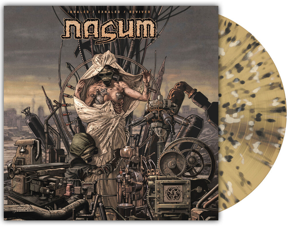 the album cover for Nasum - Inhaled/Exhaled/Revived [Translucent Gold with Splatter LP]