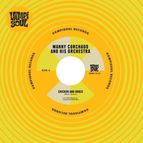 the album cover for Manny Corchado  / Nelson Y Sus Estrellas - Chicken & Booze / Aguardiente Y Pollo (Ep)