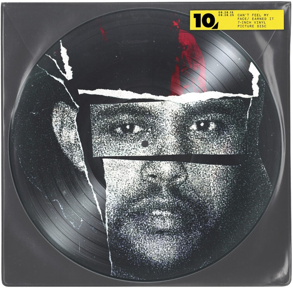 the album cover for The Weeknd - Can't Feel My Face / Earned It [Picture Disc 7" Single]