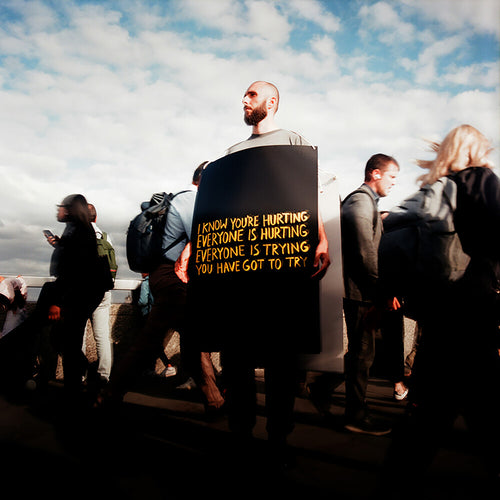 the album cover for Joshua Idehen - I Know You’re Hurting, Everyone Is Hurting, Everyone Is Trying, You Have Got To Try