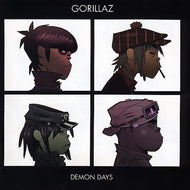 Gorillaz Demon Days album cover with animated band portraits - Vinyl & CDs at Curious Collections Record Store College Station