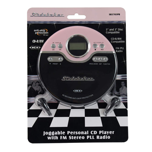 Studebaker Portable CD Player [Pink/Black]