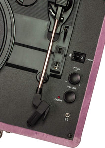 Open Box Crosley Cruiser Deluxe Turntable with Bluetooth (Mauve Velvet)