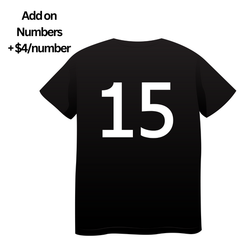 Add on Numbers for Hockey Shirts