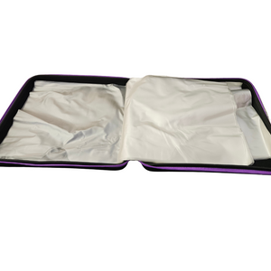 Black 12" Vinyl LP Storage Carrying Case with Purple Zipper