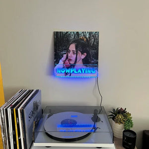 LED Now Playing Acrylic Wall Mount Record Stand