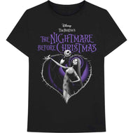Disney * The Nightmare Before Christmas Purple Heart - New T-Shirt Black