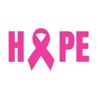 HOPE Pink Breast Cancer Awareness Ribbon Sticker Car Window Decal [Plain Text]