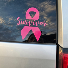 Survivor Hot Pink Breast Cancer Awareness Ribbon Sticker Car Window Decal