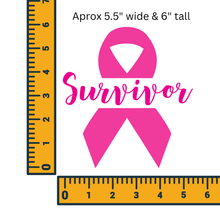Survivor Hot Pink Breast Cancer Awareness Ribbon Sticker Car Window Decal
