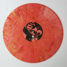 Red and yellow marbled vinyl record with graphic center label – Vinyl & CDs at Curious Collections Record Store College Station