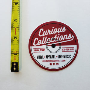 Curious Collections Clear Record Label Logo Sticker