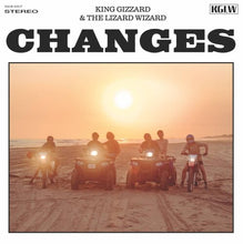 King Gizzard & The Lizard Wizard Changes album cover with band on ATVs at sunset - Vinyl & CDs at Curious Collections Record Store College Station