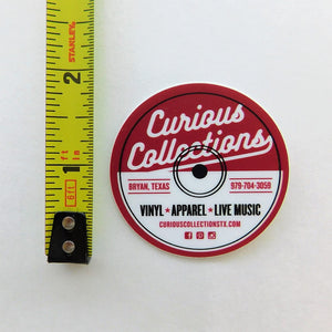 Curious Collections Clear Record Label Logo Sticker