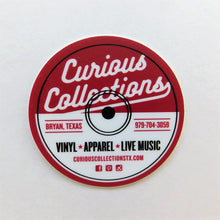 Curious Collections Clear Record Label Logo Sticker