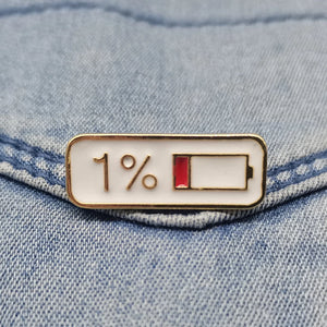 1% Battery Enamel Pins