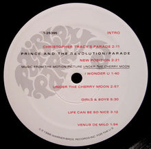 Prince and the Revolution Parade vinyl record label, tracklist visible - Vinyl & CDs at Curious Collections Record Store College Station