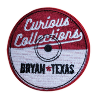 Curious Collections Bryan Texas embroidered patch - Vinyl & CDs at Curious Collections Record Store College Station