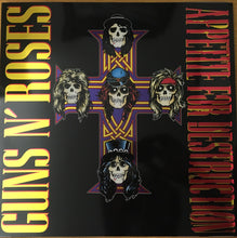 Guns N’ Roses Appetite For Destruction album cover with skulls and cross - Vinyl & CDs at Curious Collections Record Store College Station
